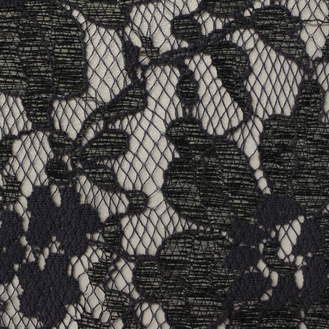 Black Floral Lace, Cotton, ref EF-201793
