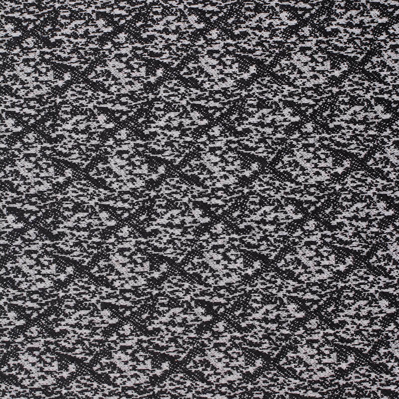 Black Geometric Interlock Knit, Polyester, 220 gsm