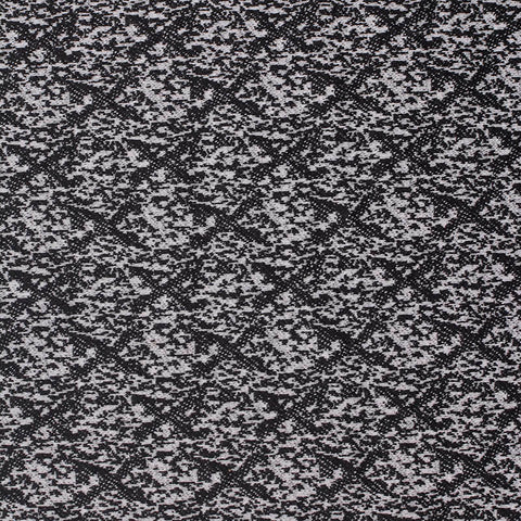 Black Geometric Interlock Knit, Polyester, 220 gsm