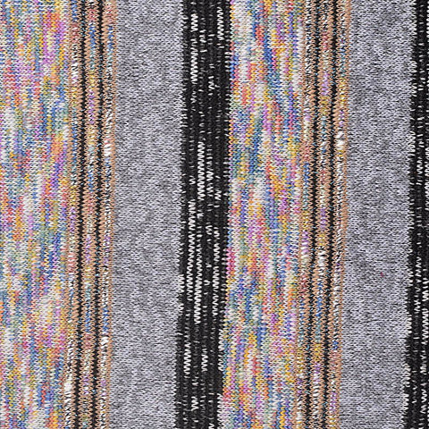 Grey Vertical-Stripe Chunky Knit, Poly-Cotton