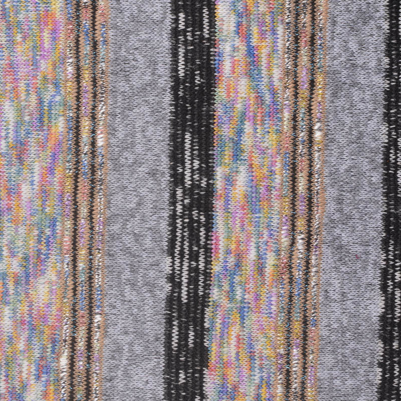 Grey Vertical-Stripe Chunky Knit, Poly-Cotton