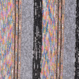 Grey Vertical-Stripe Chunky Knit, Poly-Cotton