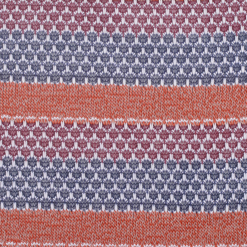 Orange Stripes Chunky Knit, Polyester, 176 gsm