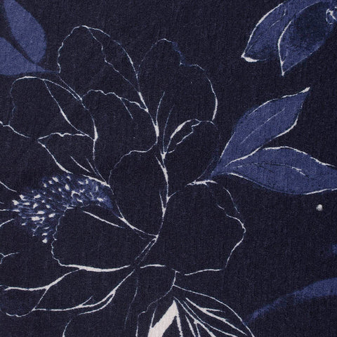 Navy Floral Knit, Polyester, 250 gsm