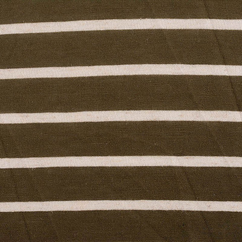 Olive Horizontal-Stripe Jersey Knit, Polyester