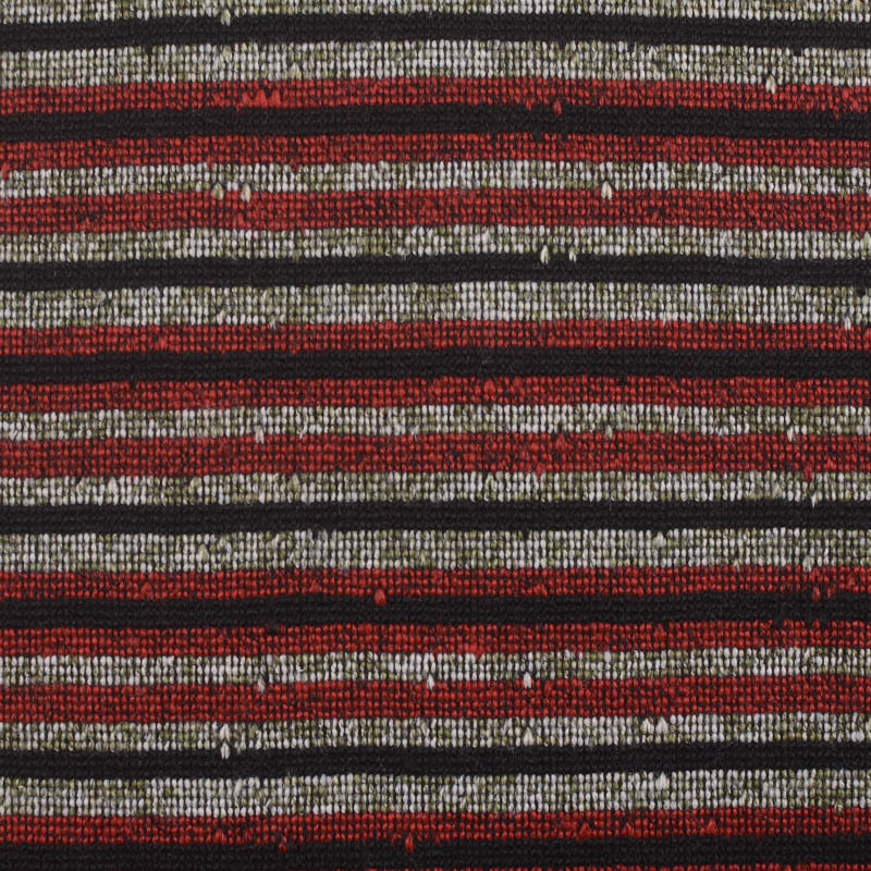Red Horizontal-Stripe Chunky Knit, Cotton-Poly