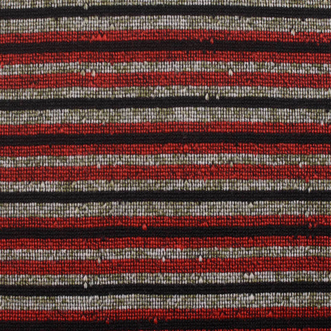 Red Horizontal-Stripe Chunky Knit, Cotton-Poly
