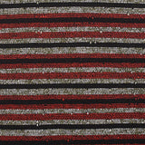 Red Horizontal-Stripe Chunky Knit, Cotton-Poly — texture