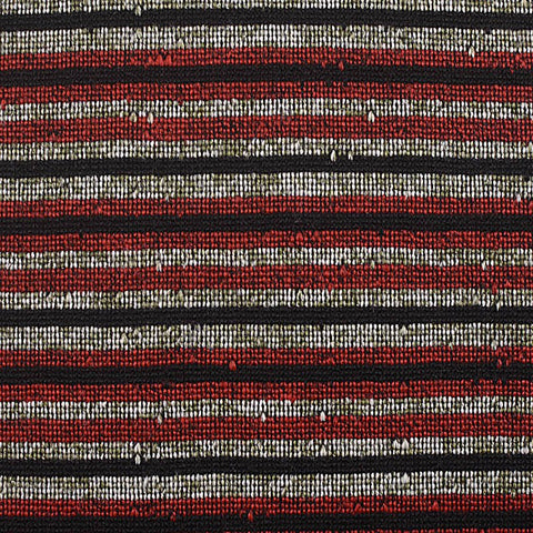 Red Horizontal-Stripe Chunky Knit, Cotton-Poly