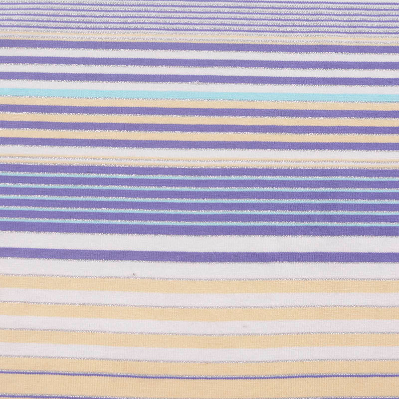 Purple Horizontal-Stripe Jersey Knit, Viscose, 213 gsm