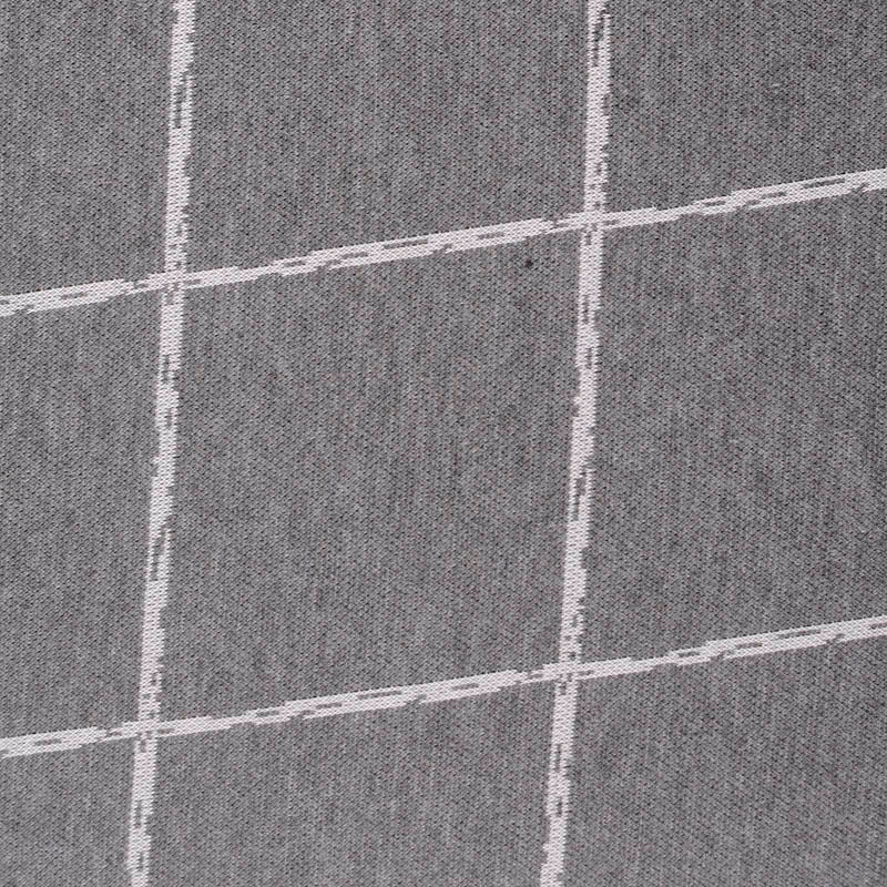 Grey Check Interlock Knit, Polyester, 267 gsm