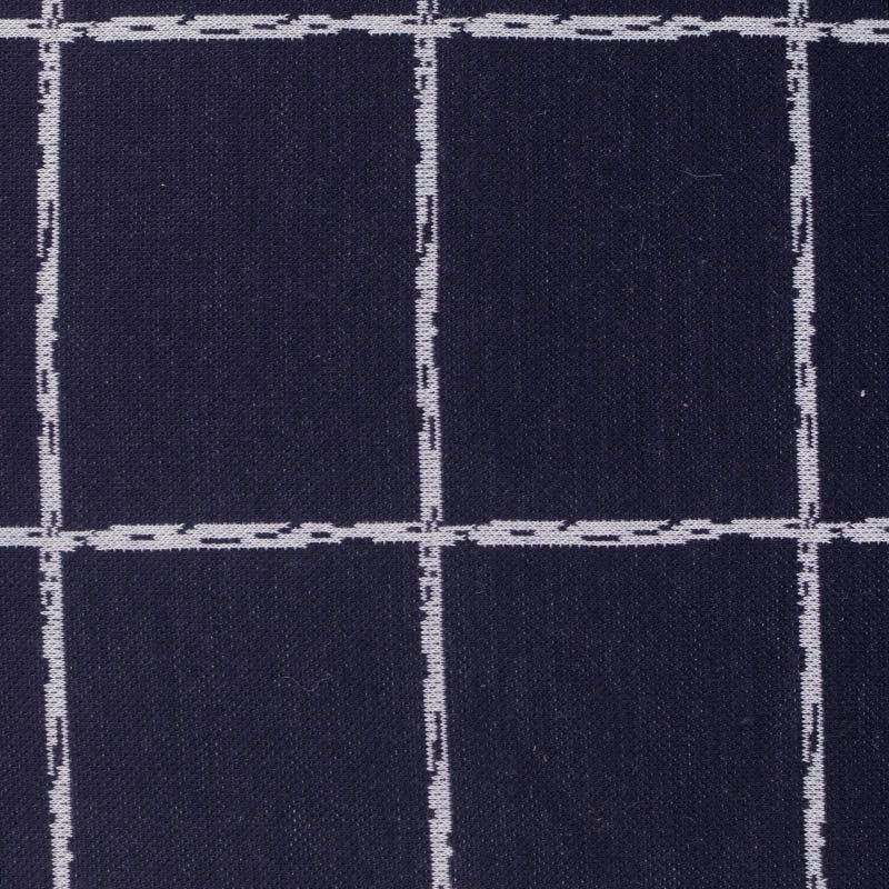 Navy Check Interlock Knit, Polyester