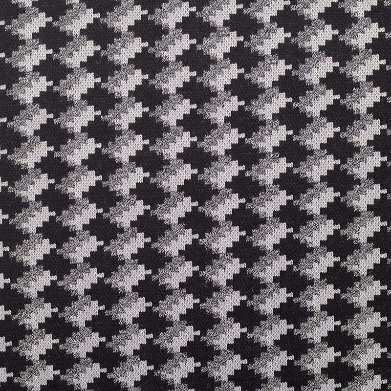 Black Houndstooth Jacquard, Polyester, 254 gsm
