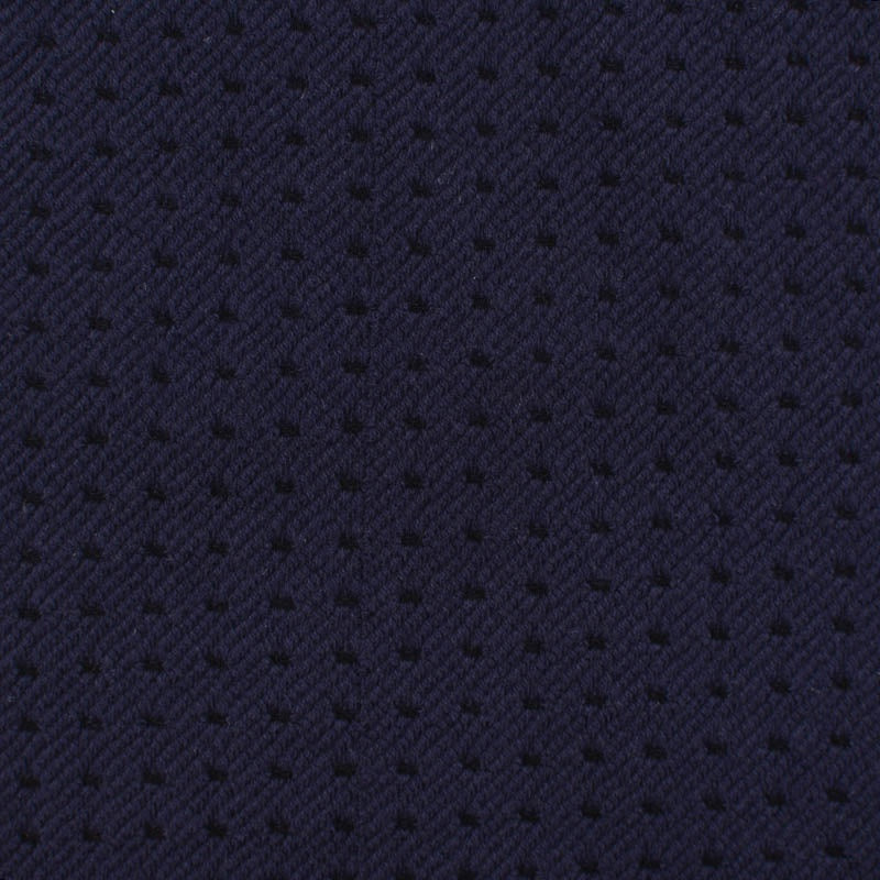 Navy Dots Interlock Knit, Cotton-Poly