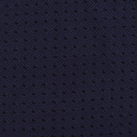 Navy Dots Interlock Knit, Cotton-Poly
