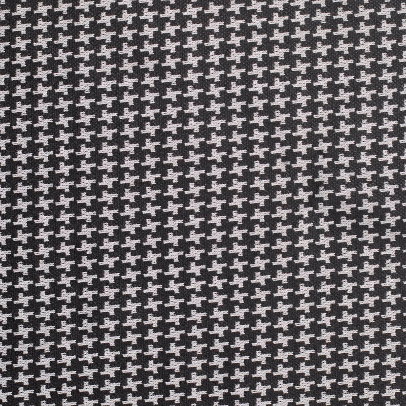 Black Houndstooth Interlock Knit, Polyester, 135 gsm