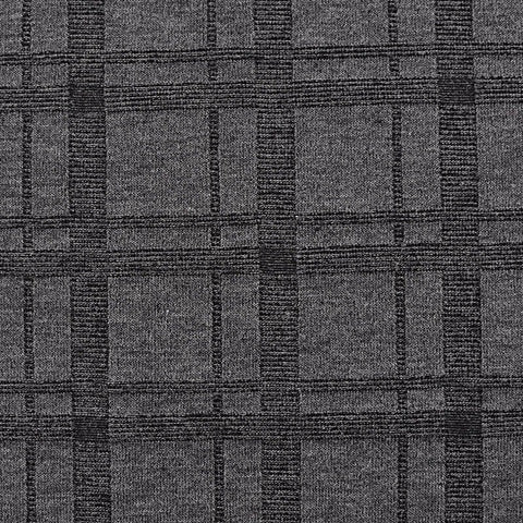 Dark Grey Plaid Chunky Knit, Poly-Viscose