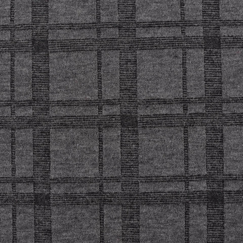 Dark Grey Plaid Chunky Knit, Poly-Viscose