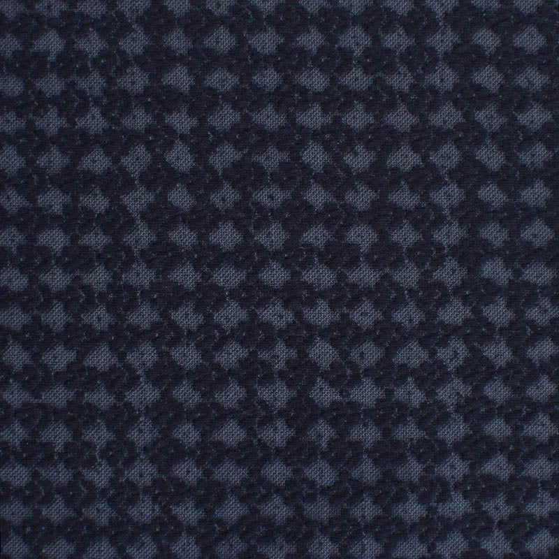 Dark Blue Tone-on-Tone Diamond Interlock Knit, Polyester