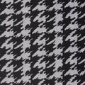 Black Houndstooth Interlock Knit, Polyester, 226 gsm