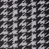 Black Houndstooth Interlock Knit, Polyester