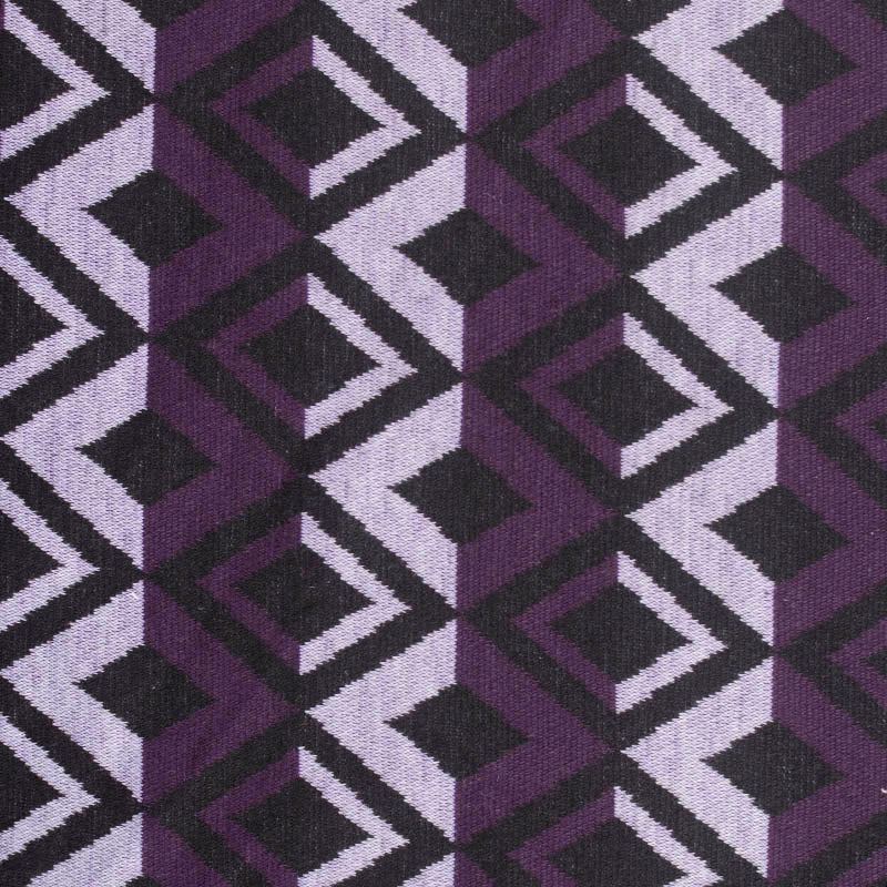 Striped Polyester Stretch Interlock Knit Fabric, 268 gsm, 155 cm — Grey