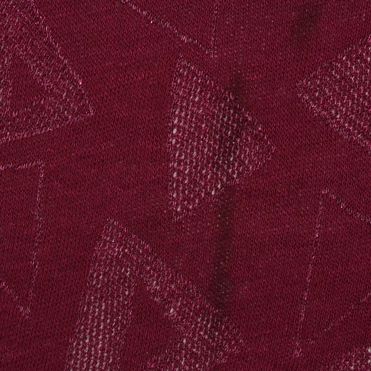 Burgundy Tone-on-Tone Pointelle Knit, Viscose-Metallic