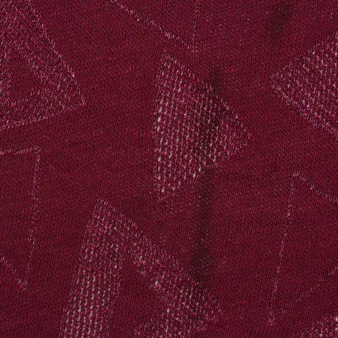 Burgundy Tone-on-Tone Pointelle Knit, Viscose-Metallic