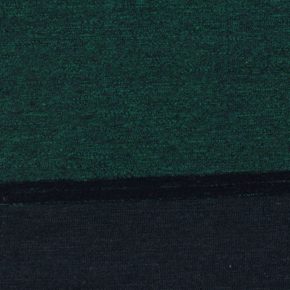 Dark Green Horizontal-Stripe Jersey Knit, Cotton-Poly