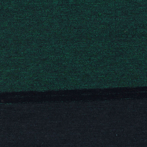 Dark Green Horizontal-Stripe Jersey Knit, Cotton-Poly
