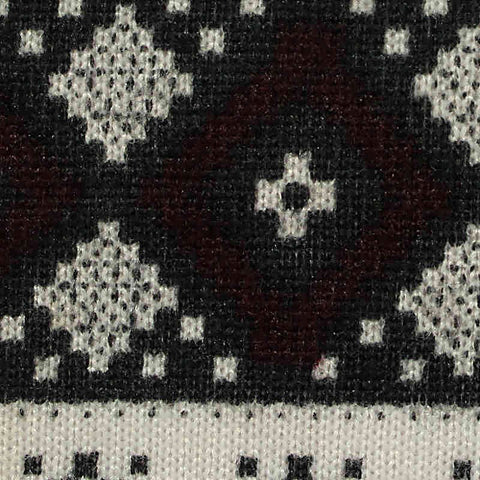 Burgundy Geometric-Diamond Jacquard, Polyester