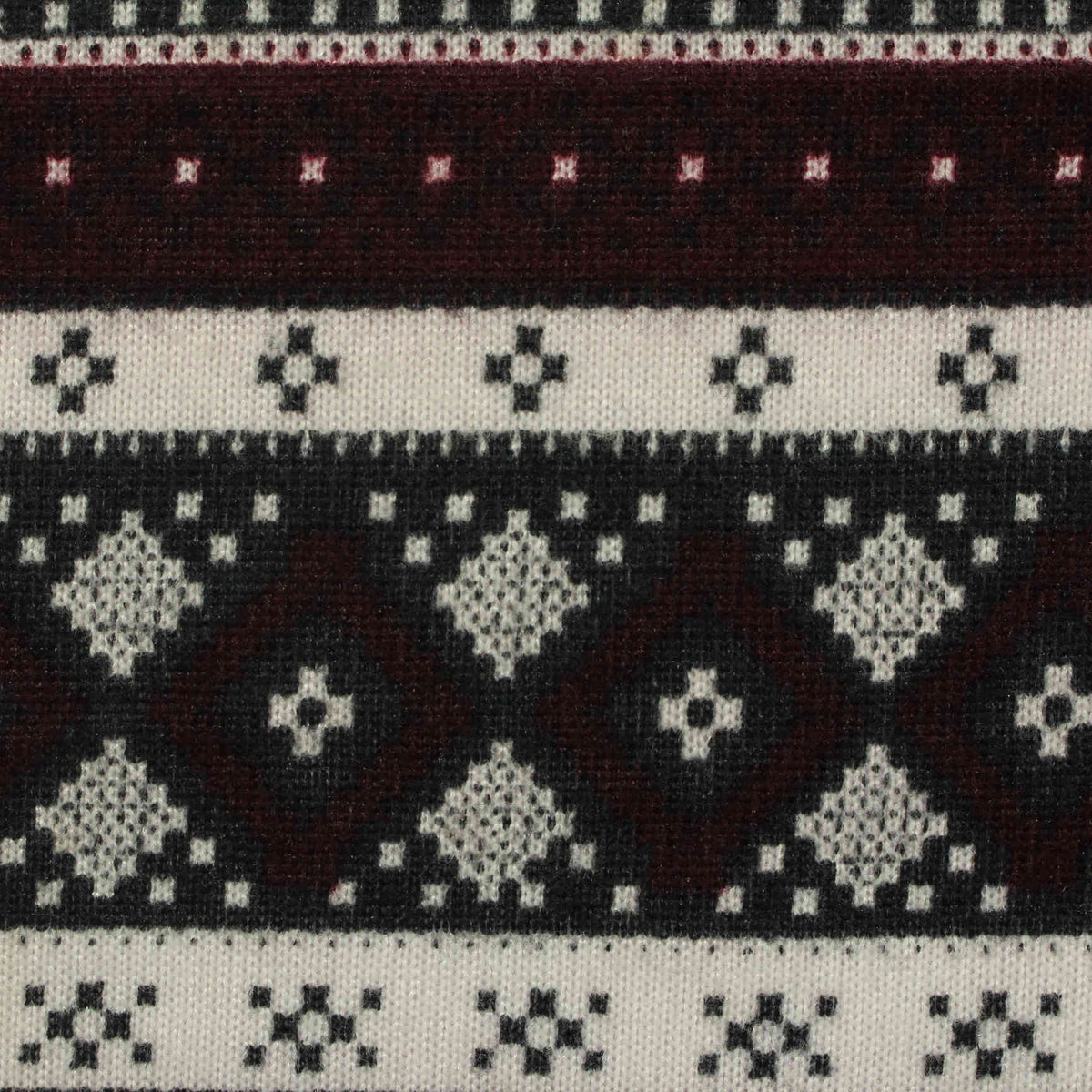 Burgundy Geometric-Diamond Jacquard, Polyester