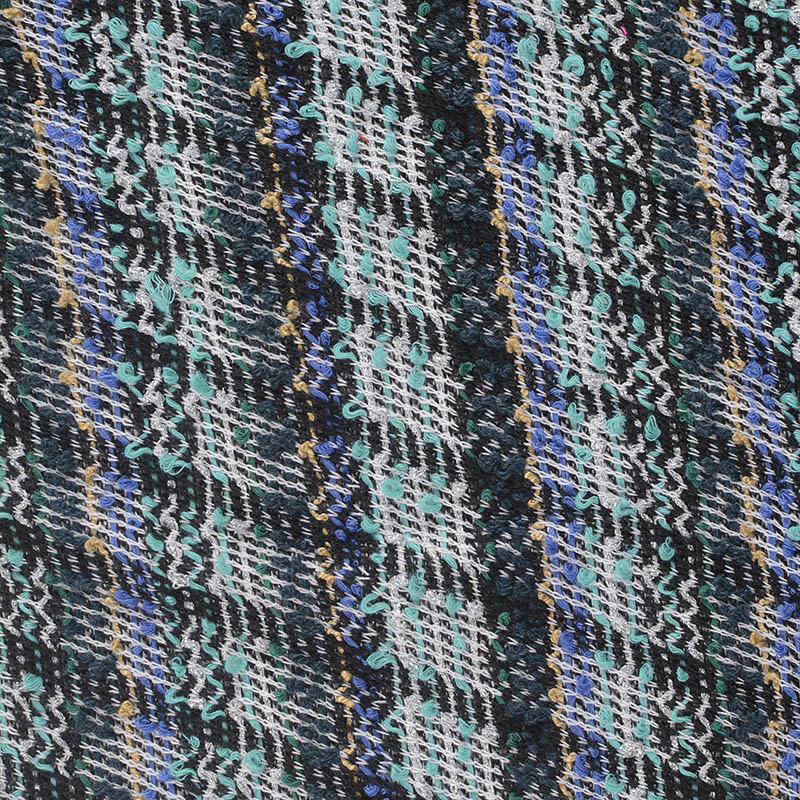 Black Textured-Plaid Interlock Knit, Polyester