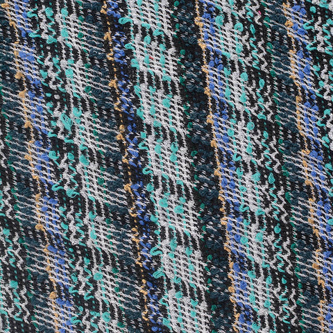 Black Textured-Plaid Interlock Knit, Polyester