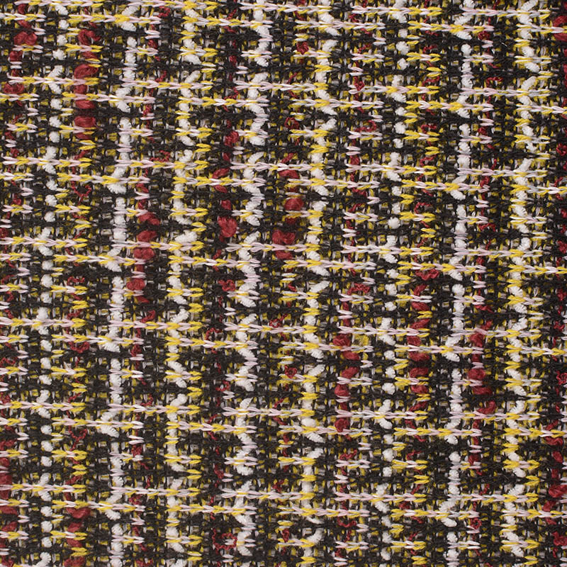 Black Check Interlock Knit, Poly-Viscose, 307 gsm