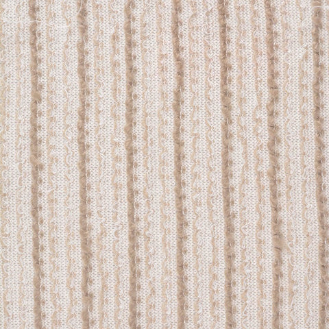 Striped Acrylic Polyester Blend Knit Fabric, 216 gsm, 150 cm — White