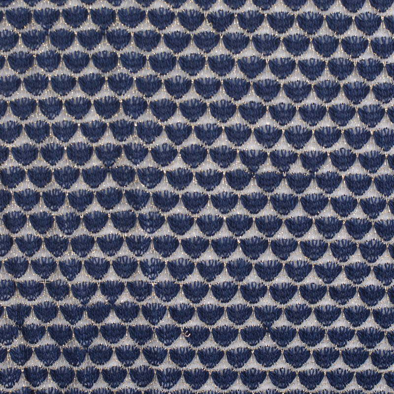 Jacquard Polyester Metallic Knit Fabric, 150 gsm, 161 cm — Navy