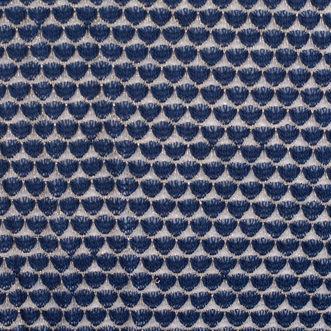 Jacquard Polyester Metallic Knit Fabric, 150 gsm, 161 cm — Navy