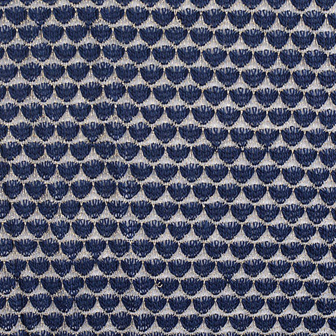 Jacquard Polyester Metallic Knit Fabric, 150 gsm, 161 cm — Navy