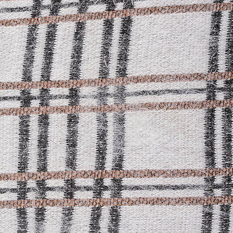 Off-White Plaid Interlock Knit, Nylon-Poly