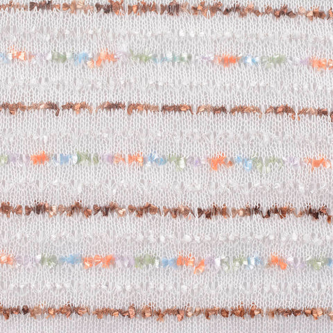 Brown Horizontal-Stripe Chunky Knit, Poly-Viscose, 149 gsm