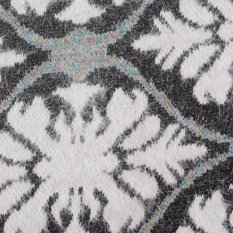 White Iridescent-Line Jacquard, Nylon-Poly