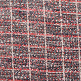 Dark Blue Plaid Interlock Knit, Cotton-Poly