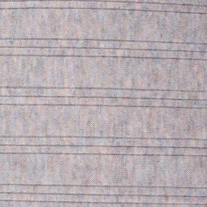 Dark Grey Horizontal-Stripe Rib Knit, Poly-Viscose, 138 gsm