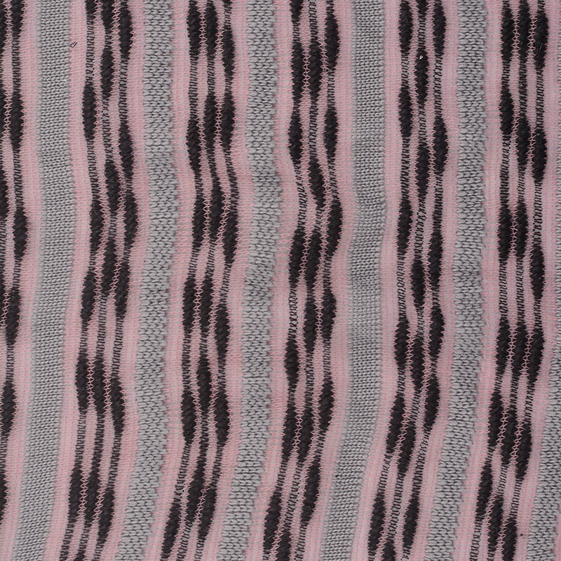 Pink Wavy-Stripe Chunky Knit, Polyester