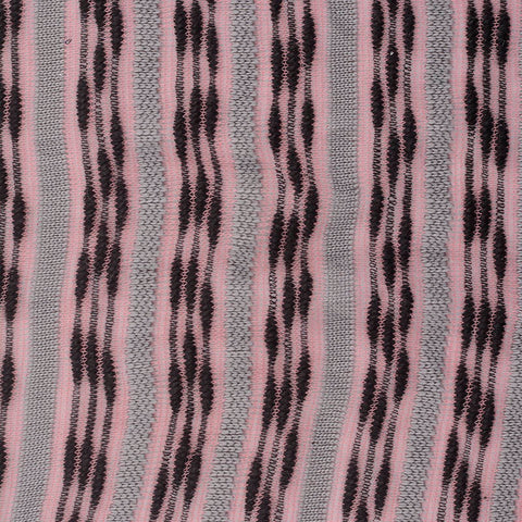 Pink Wavy-Stripe Chunky Knit, Polyester