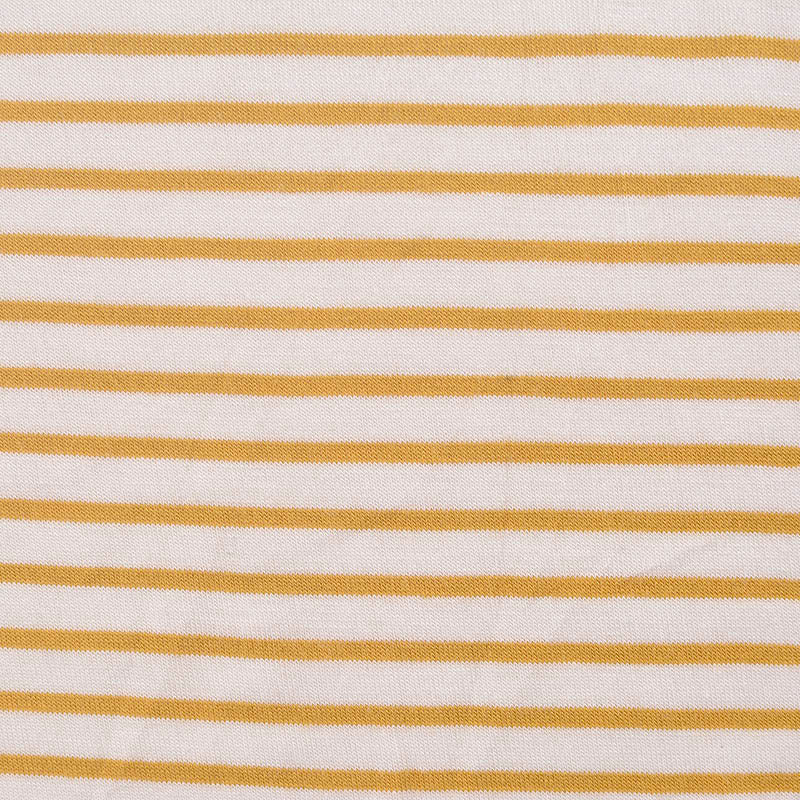 Gold Horizontal-Stripe Jersey Knit, Viscose