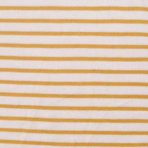 Gold Horizontal-Stripe Jersey Knit, Viscose