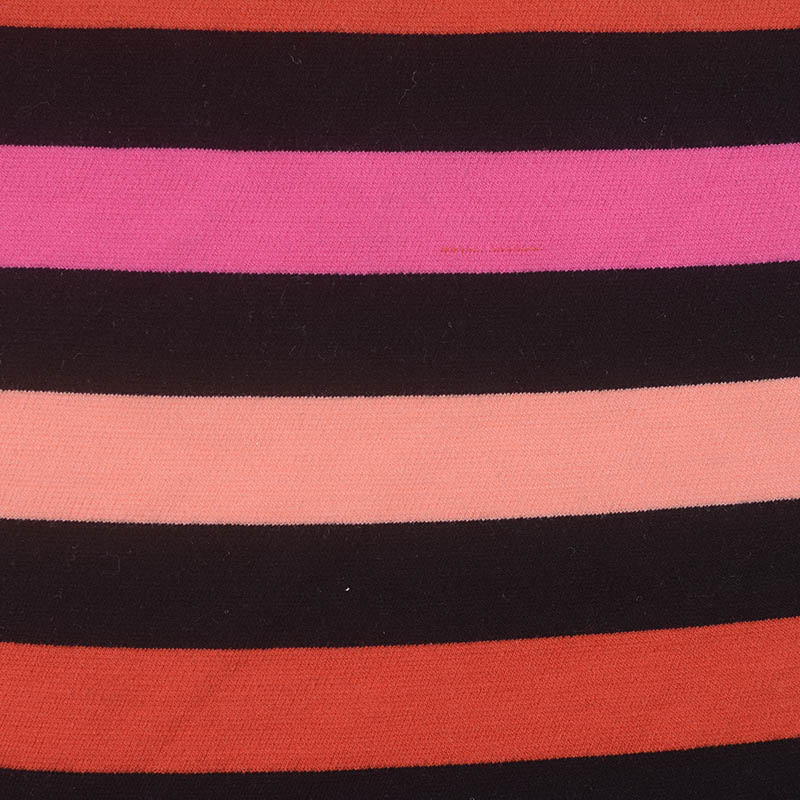 Black Horizontal-Stripe Ponte Knit, 375 gsm