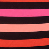 Black Horizontal-Stripe Ponte Knit